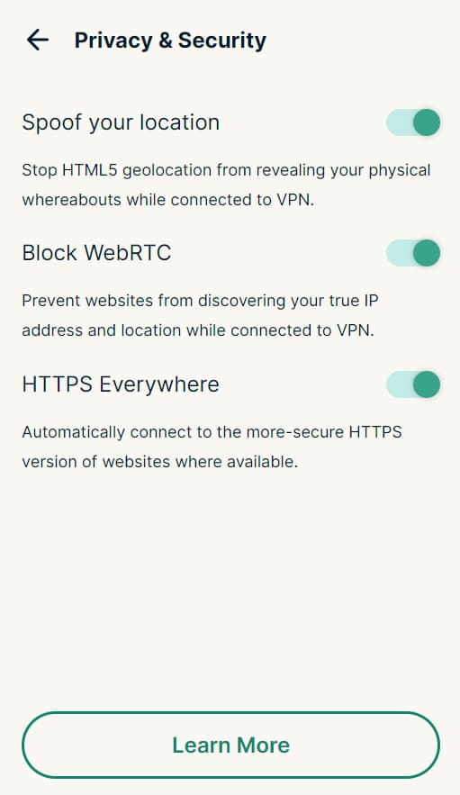 ExpressVPN Chrome Extension HTML5 Einstellungen