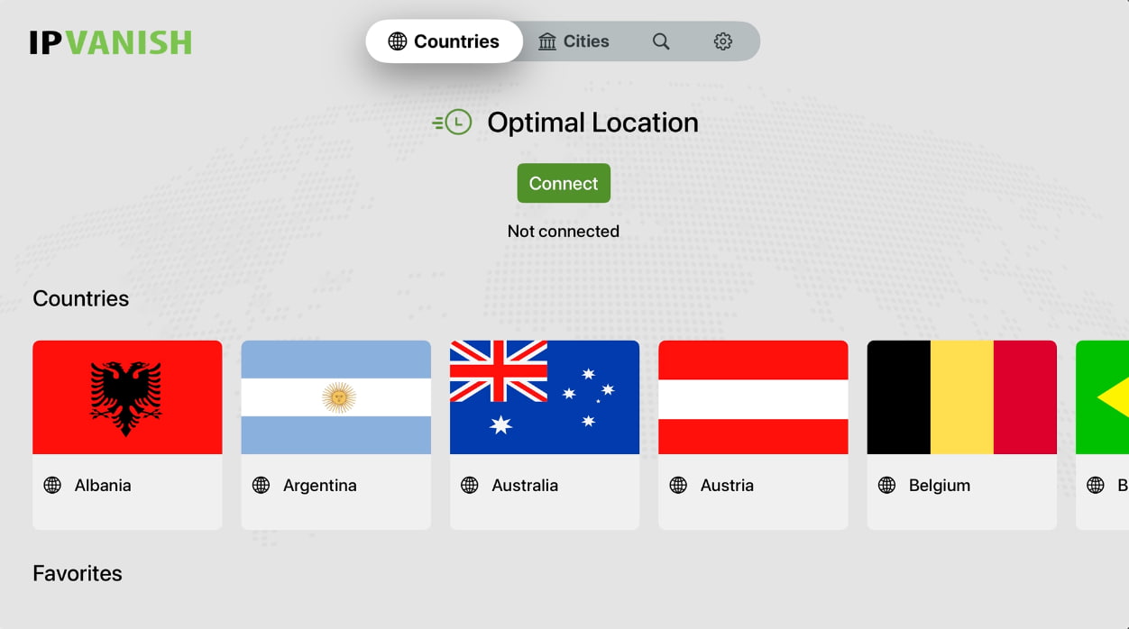 Using IPVanish's tvOS app